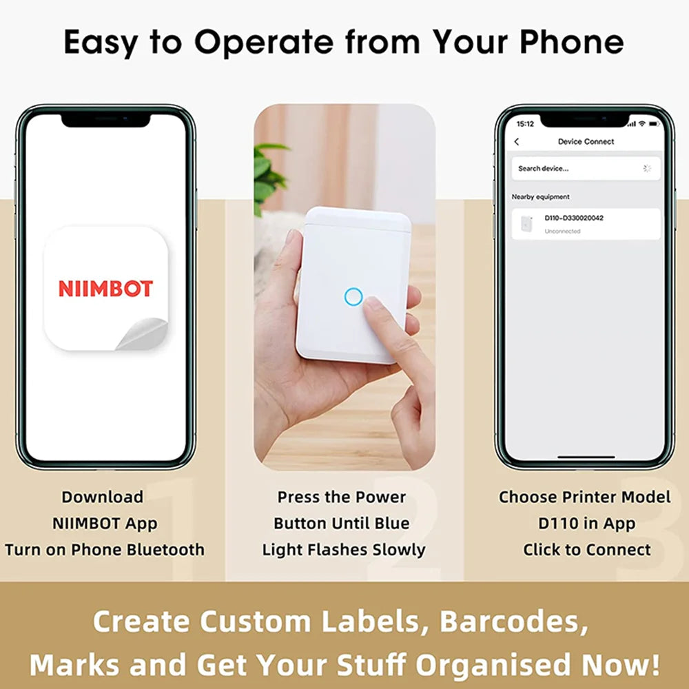 Mini Portable Sticker Label Printer