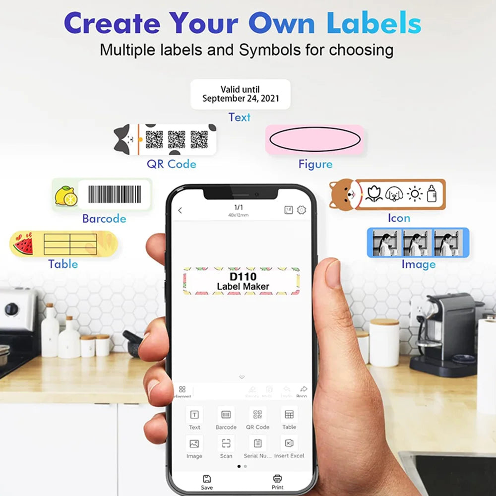 Mini Portable Sticker Label Printer