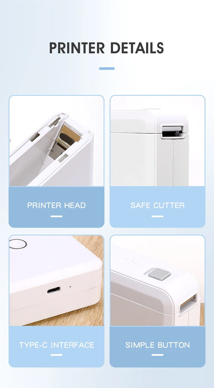 Mini Portable Sticker Label Printer