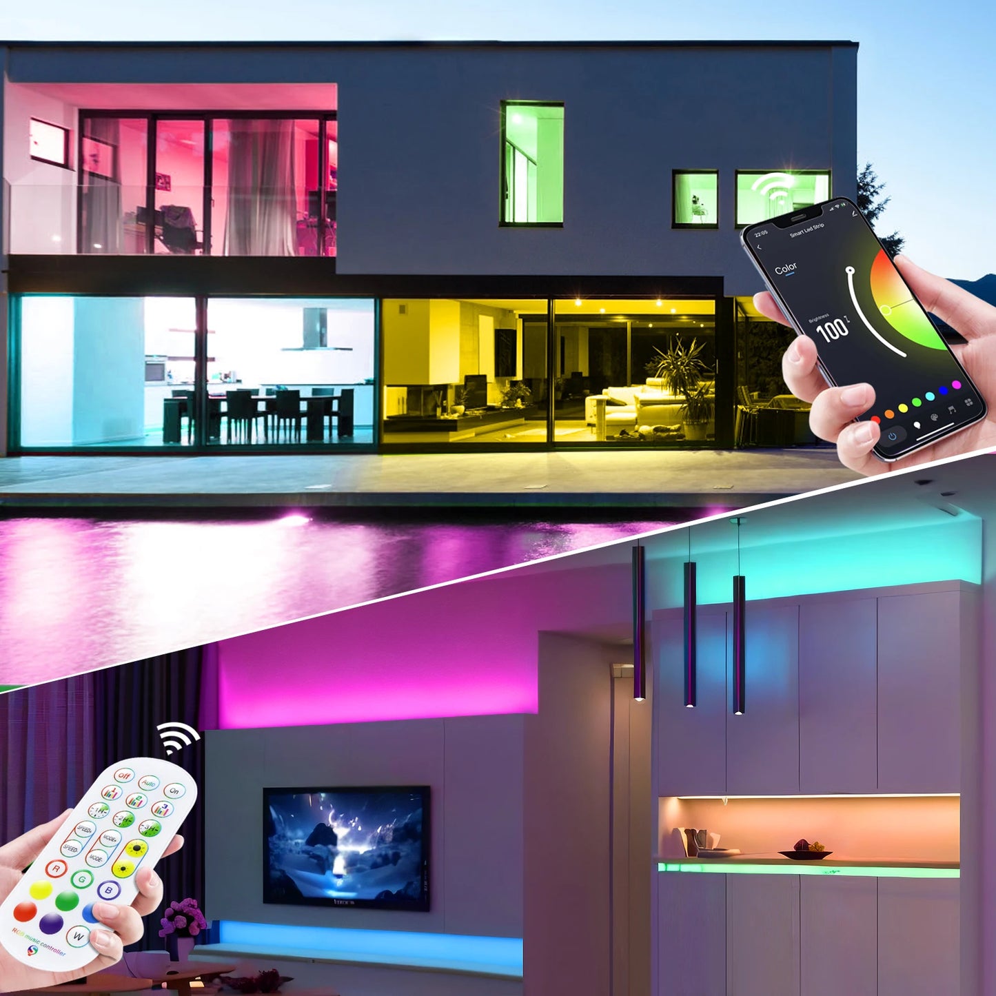 Remote Controlled Neon LED Strip Lights (2 - 5 Metres)