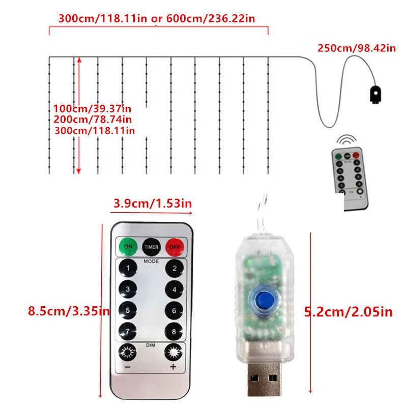 Remote Control LED Strip Light Curtain