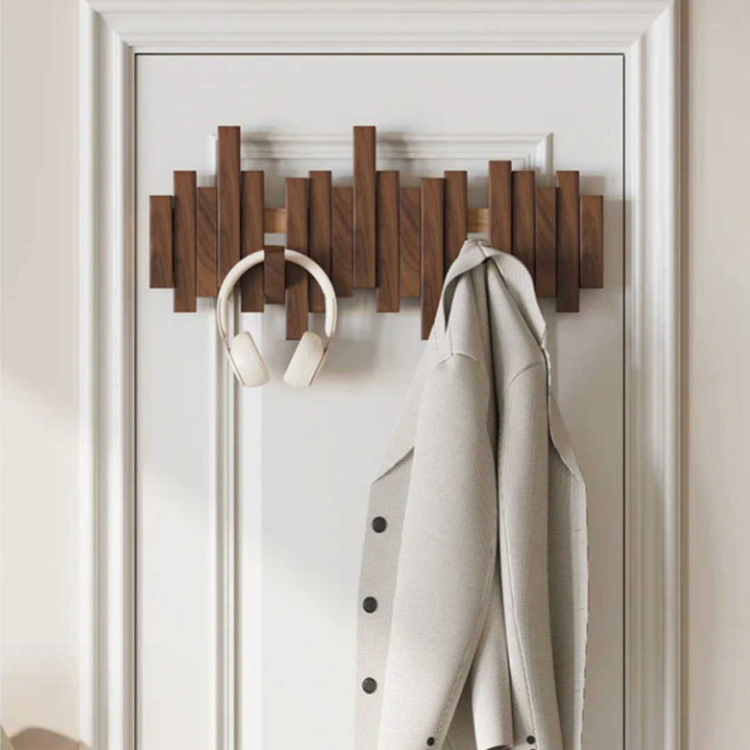 Wooden Hanging Coat Rack (3 - 12 Hooks)